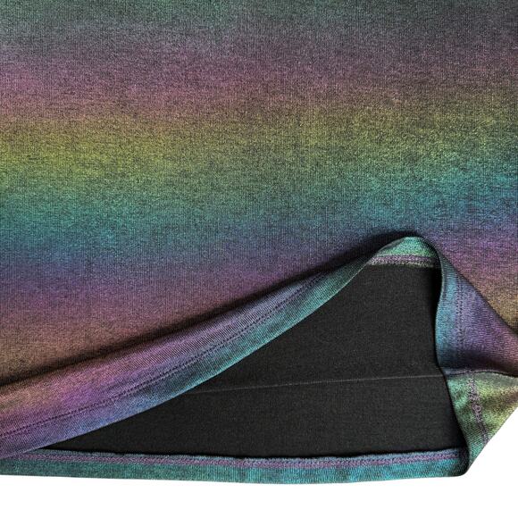 Metallic Shimmer Rainbow Top Women Large Sheer Festival Rave Club EDC Party READ - Picture 10 of 15